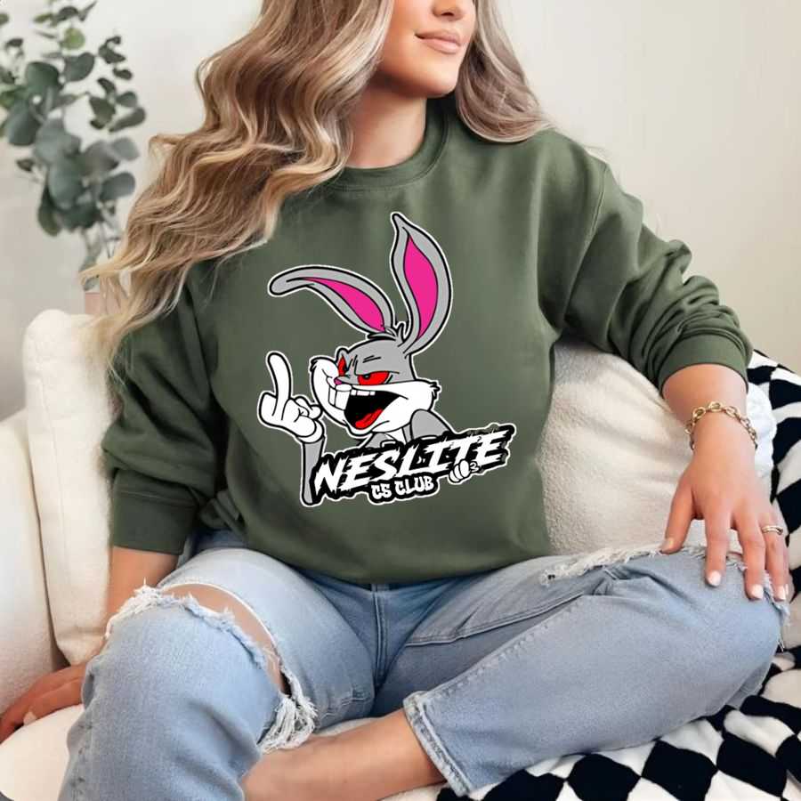 "badass" Bugs Bunny Tattoo-Style Graphic Sweatshirt "badass" Bugs Bunny Tattoo-Style Graphic Sweatshirt